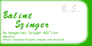 balint szinger business card